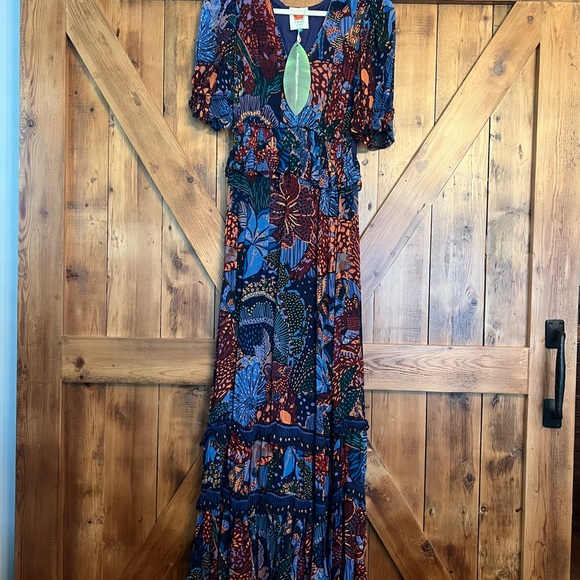 FARM Rio Blue Cool Leopard Ruffle Dress - Picture 5 of 7